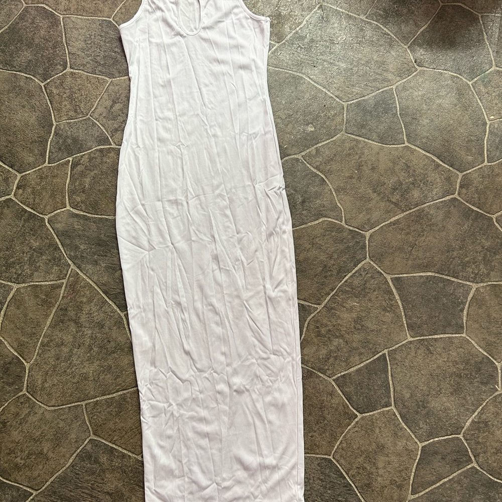 Sleeveless White Maxi Dress